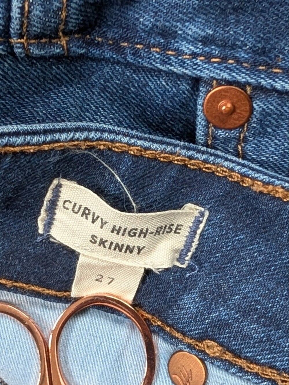 Madewell Womens Sussex Wash Blue Curvy High Rise Skinny Jeans Size 27 - Picture 7 of 15